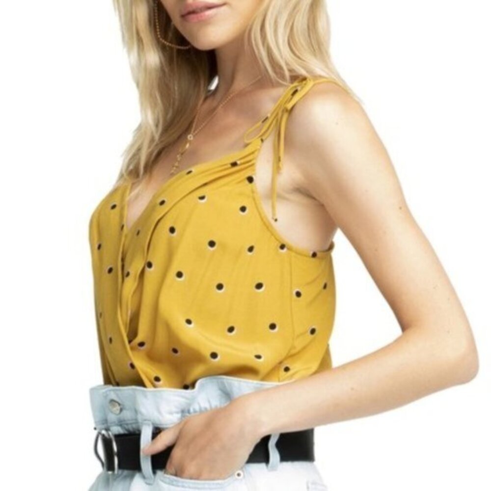 ASTR the Label Polka Dot 100% Viscose Bodysuit. S